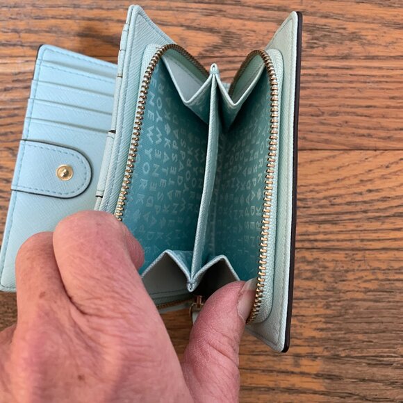 Kate Spade New York Cara Newberry Lane Blue Small Leather Fold Wallet - Picture 5 of 10